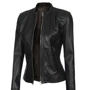 Real Leather Christina Leather Jacket in Black - FCM18
